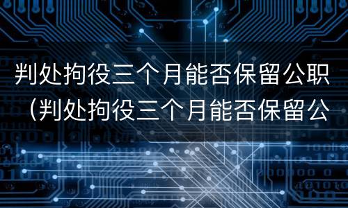 判处拘役三个月能否保留公职（判处拘役三个月能否保留公职人员）