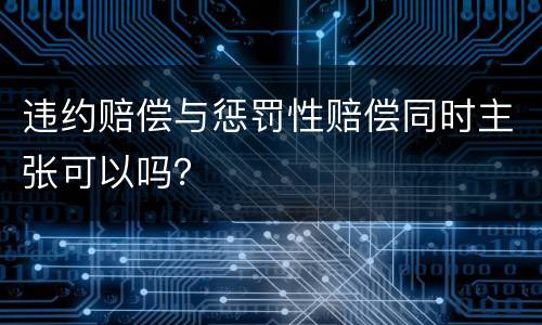 违约赔偿与惩罚性赔偿同时主张可以吗？