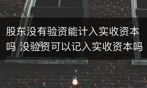 股东没有验资能计入实收资本吗 没验资可以记入实收资本吗