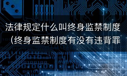 法律规定什么叫终身监禁制度（终身监禁制度有没有违背罪刑法定原则）