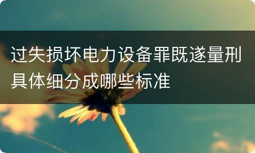 过失损坏电力设备罪既遂量刑具体细分成哪些标准