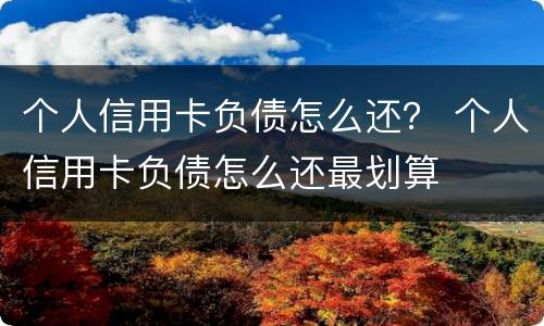 个人信用卡负债怎么还？ 个人信用卡负债怎么还最划算