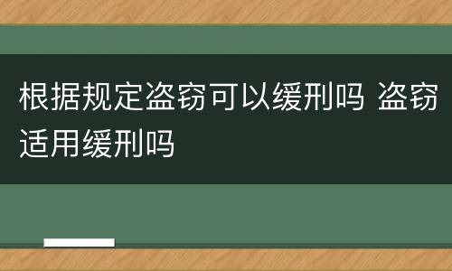 根据规定盗窃可以缓刑吗 盗窃适用缓刑吗