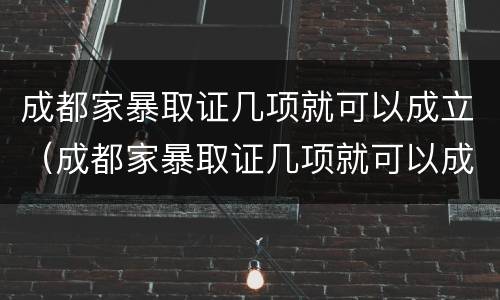 成都家暴取证几项就可以成立（成都家暴取证几项就可以成立了）