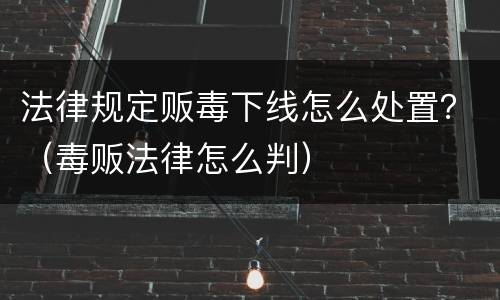 法律规定贩毒下线怎么处置？（毒贩法律怎么判）