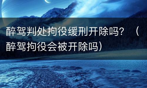 醉驾判处拘役缓刑开除吗？（醉驾拘役会被开除吗）