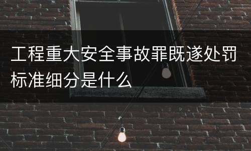 工程重大安全事故罪既遂处罚标准细分是什么