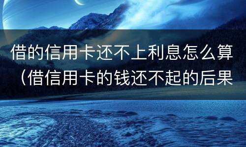 借的信用卡还不上利息怎么算（借信用卡的钱还不起的后果怎样）