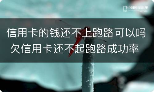 信用卡的钱还不上跑路可以吗 欠信用卡还不起跑路成功率