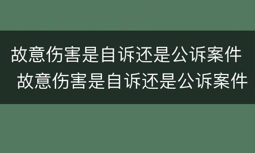 故意伤害是自诉还是公诉案件 故意伤害是自诉还是公诉案件呢