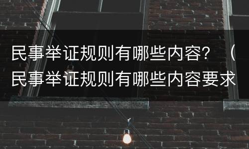 民事举证规则有哪些内容？（民事举证规则有哪些内容要求）