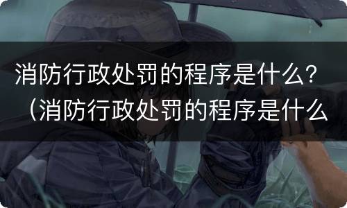 消防行政处罚的程序是什么？（消防行政处罚的程序是什么意思）