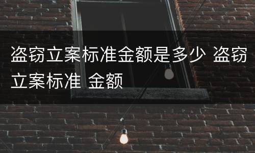 盗窃立案标准金额是多少 盗窃立案标准 金额