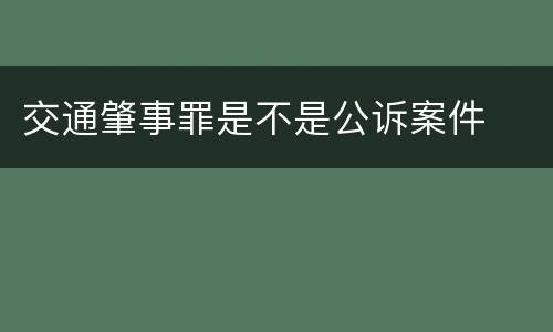 交通肇事罪是不是公诉案件