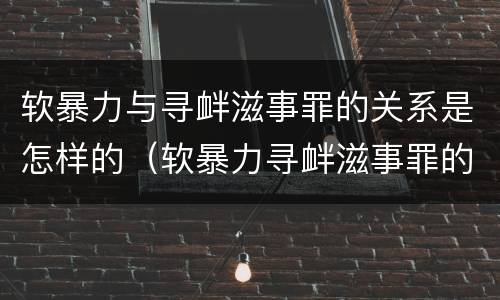 软暴力与寻衅滋事罪的关系是怎样的（软暴力寻衅滋事罪的构成要件）