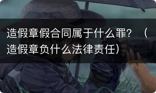 造假章假合同属于什么罪？（造假章负什么法律责任）