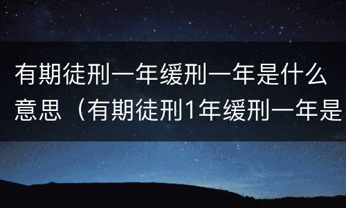 有期徒刑一年缓刑一年是什么意思（有期徒刑1年缓刑一年是什么意思）