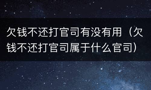 欠钱不还打官司有没有用（欠钱不还打官司属于什么官司）