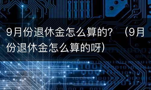 9月份退休金怎么算的？（9月份退休金怎么算的呀）