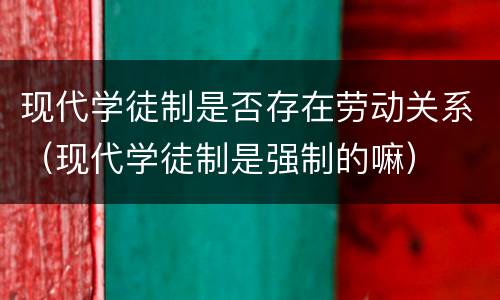 现代学徒制是否存在劳动关系（现代学徒制是强制的嘛）