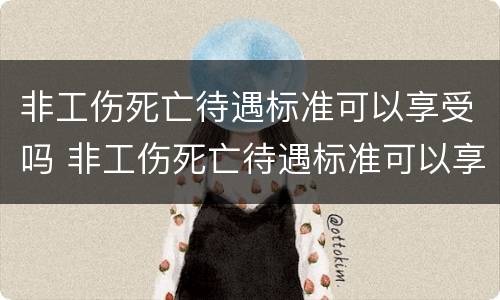 非工伤死亡待遇标准可以享受吗 非工伤死亡待遇标准可以享受吗多少钱