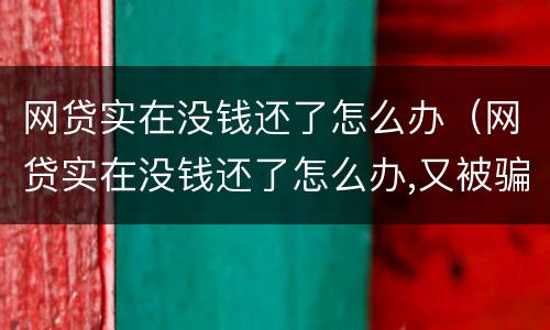 网贷实在没钱还了怎么办（网贷实在没钱还了怎么办,又被骗）