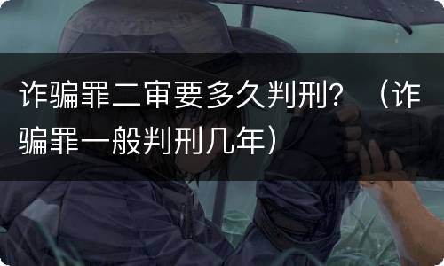 诈骗罪二审要多久判刑？（诈骗罪一般判刑几年）
