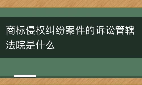 商标侵权纠纷案件的诉讼管辖法院是什么