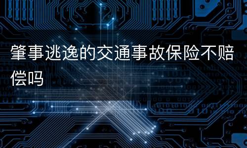 肇事逃逸的交通事故保险不赔偿吗