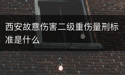 西安故意伤害二级重伤量刑标准是什么