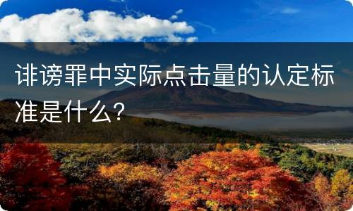 诽谤罪中实际点击量的认定标准是什么？