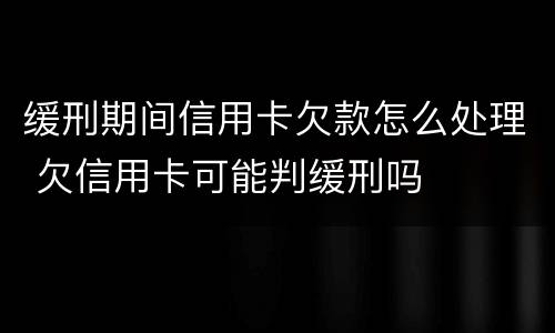 缓刑期间信用卡欠款怎么处理 欠信用卡可能判缓刑吗