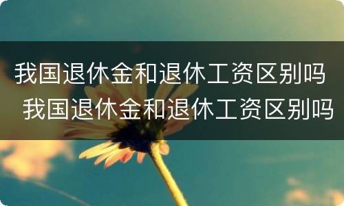 我国退休金和退休工资区别吗 我国退休金和退休工资区别吗