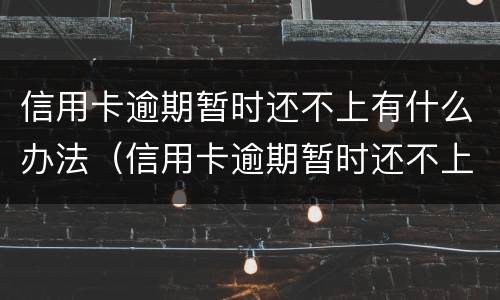 信用卡逾期暂时还不上有什么办法（信用卡逾期暂时还不上有什么办法吗）