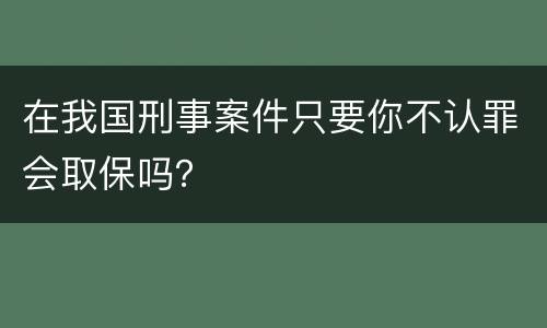 在我国刑事案件只要你不认罪会取保吗？