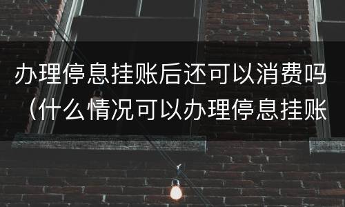 办理停息挂账后还可以消费吗（什么情况可以办理停息挂账）