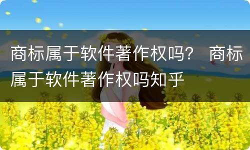 商标属于软件著作权吗？ 商标属于软件著作权吗知乎