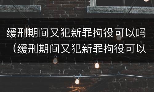 缓刑期间又犯新罪拘役可以吗（缓刑期间又犯新罪拘役可以吗怎么处理）