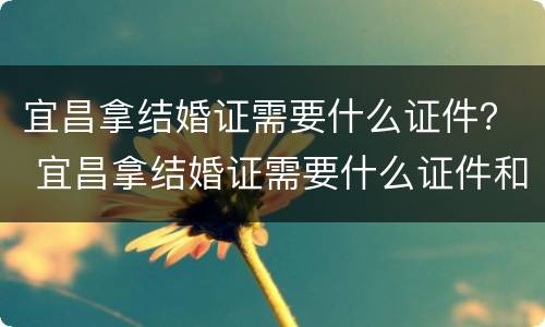 宜昌拿结婚证需要什么证件？ 宜昌拿结婚证需要什么证件和手续