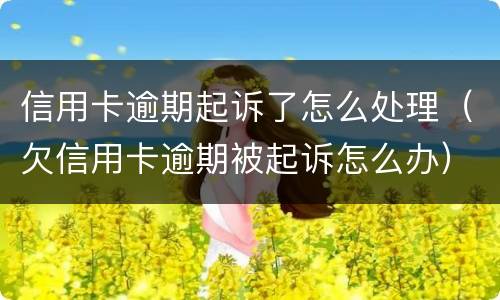 信用卡逾期起诉了怎么处理（欠信用卡逾期被起诉怎么办）