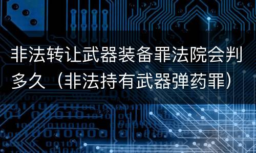 非法转让武器装备罪法院会判多久（非法持有武器弹药罪）