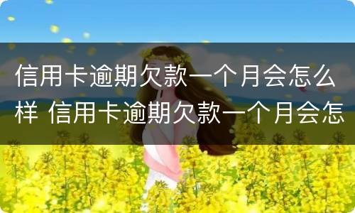 信用卡逾期欠款一个月会怎么样 信用卡逾期欠款一个月会怎么样吗
