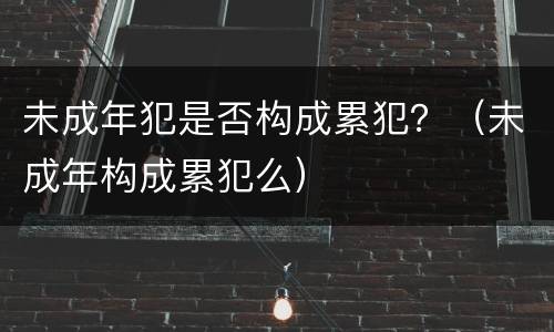 未成年犯是否构成累犯？（未成年构成累犯么）