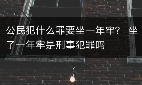 公民犯什么罪要坐一年牢？ 坐了一年牢是刑事犯罪吗