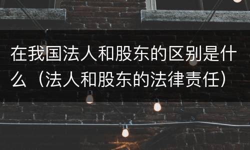在我国法人和股东的区别是什么（法人和股东的法律责任）