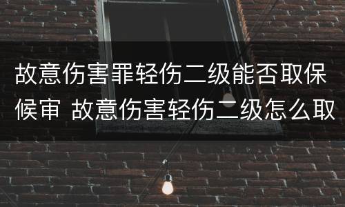 故意伤害罪轻伤二级能否取保候审 故意伤害轻伤二级怎么取保