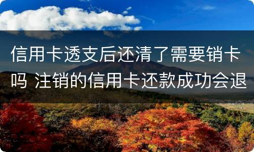 信用卡透支后还清了需要销卡吗 注销的信用卡还款成功会退回来吗