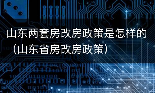 山东两套房改房政策是怎样的（山东省房改房政策）