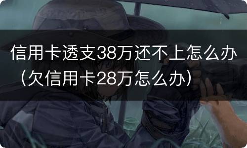 信用卡透支38万还不上怎么办（欠信用卡28万怎么办）