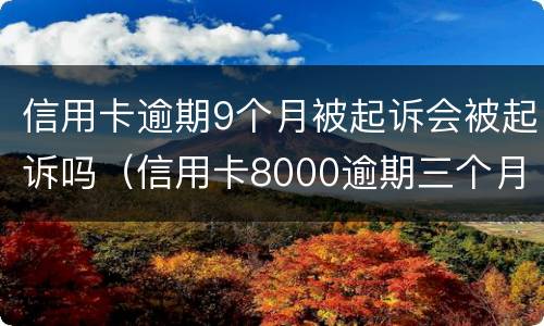 信用卡逾期9个月被起诉会被起诉吗（信用卡8000逾期三个月会不会被起诉）